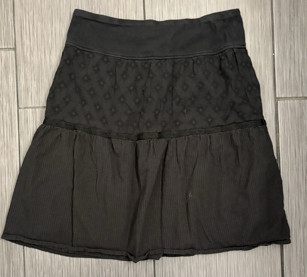Prana Taja Skirt Women’s Medium Organic Cotton Black Pull On A-Line